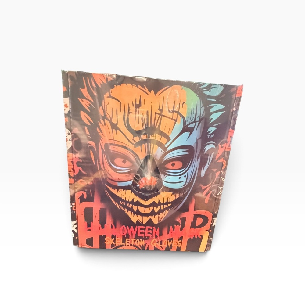 STONCH LED Halloween Mask & Skeleton Gloves Light Up Costume Set